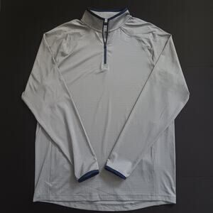 Under Armour Men's 1/4 Zip Mock Neck Long Sleeve Gray/Navy Pullover Size Med